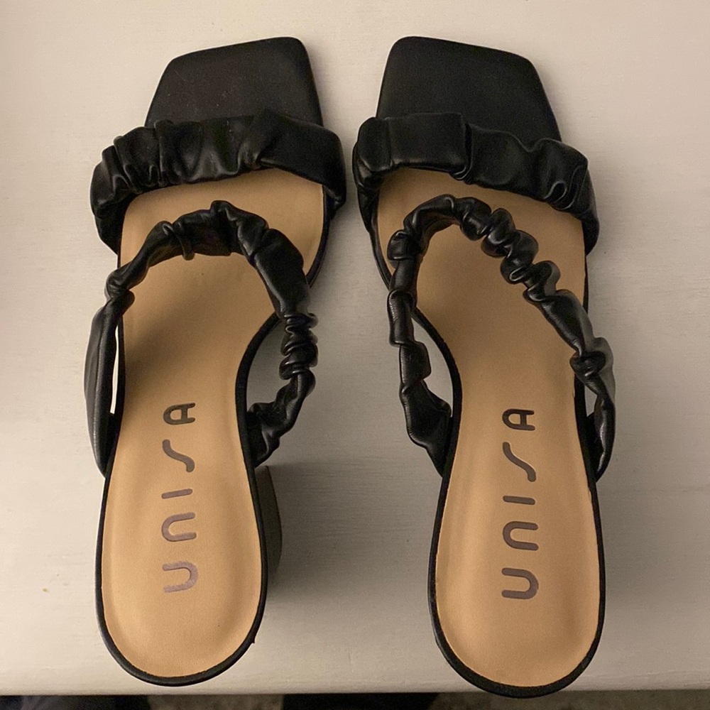 Black heeled sandals